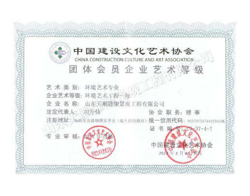 環境藝術企業藝術等級證書
